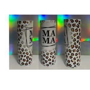 Leopard Print Tumbler with 'MAMA' Design